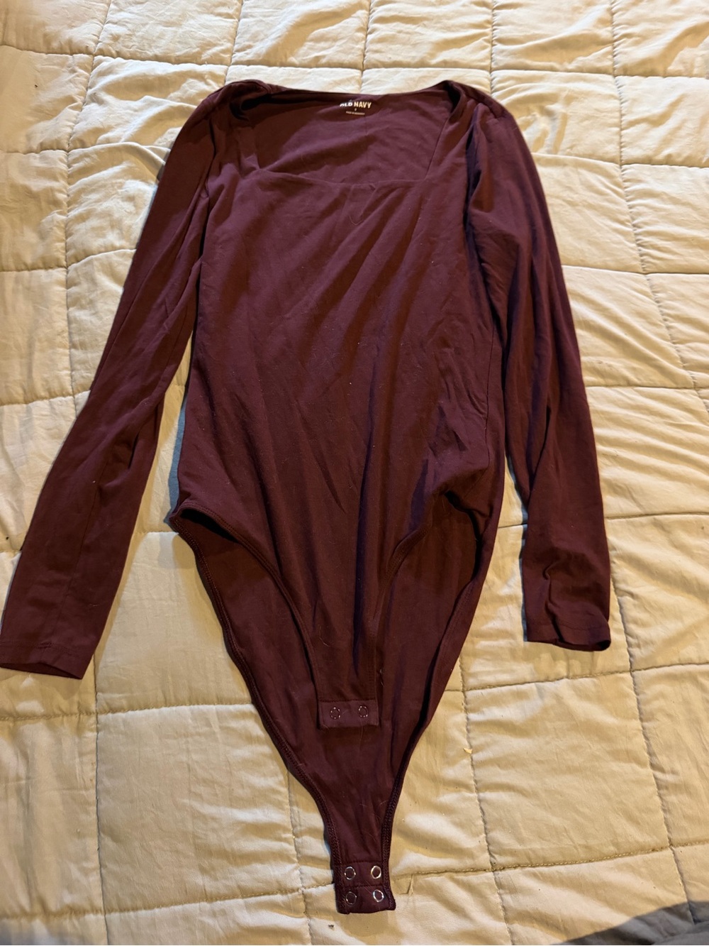 Old Navy Burgundy Long Sleeve Women's Bodysuit